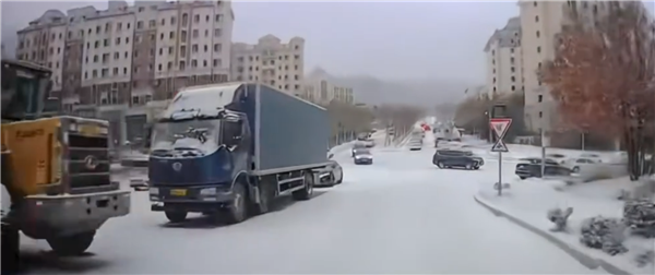 天顺娱乐登录：一司机在冰面上完全刹不住车的情况下  愣是一分钱没花